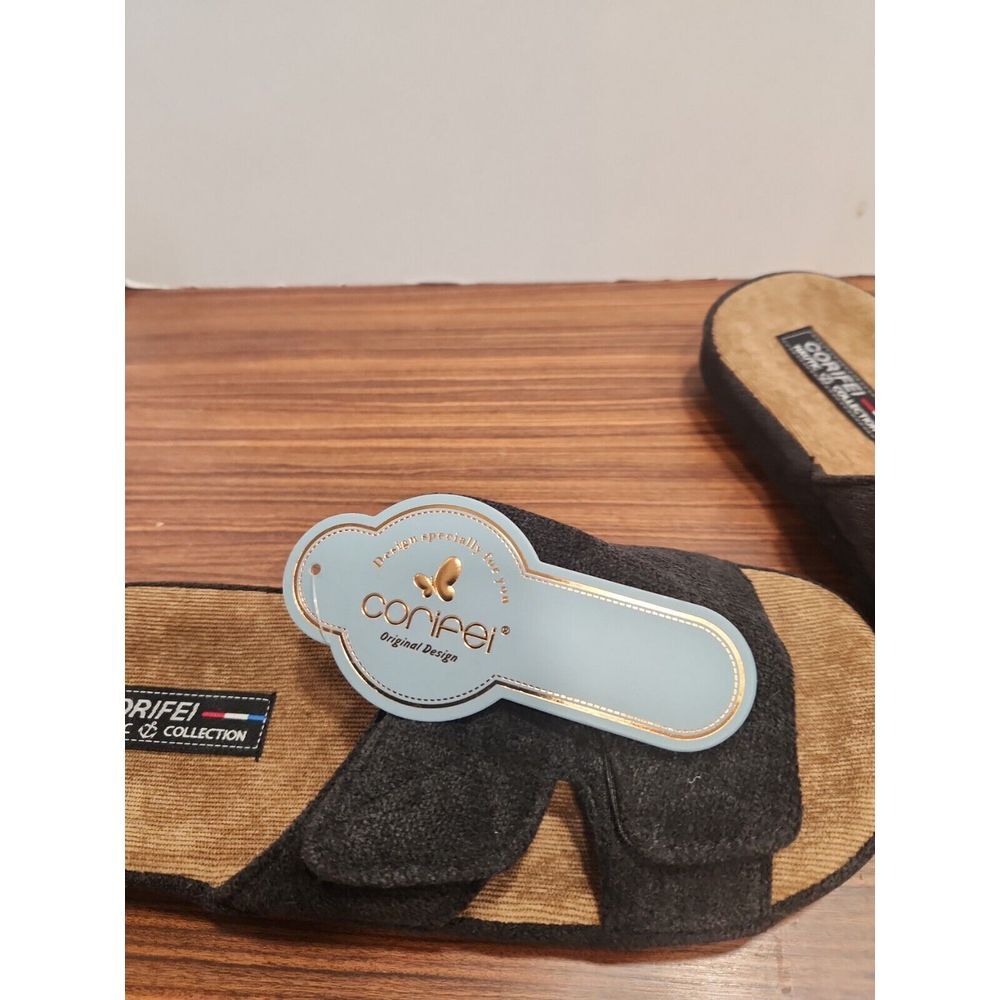CORIFEI Men's Adjustable Wrap House Slide Slippers with‎ Arch Support, Slip-on - Picture 2 of 6